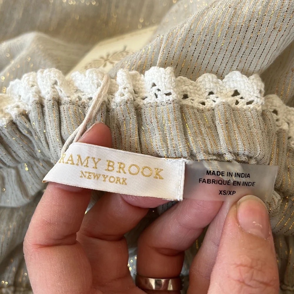 NWT $295 Ramy Brook Womens Kyro Mini Dress, Brown size XS off shoulder - Picture 5 of 14